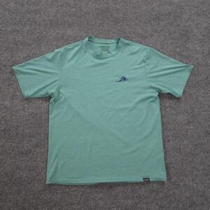 Patagonia Shirt Mens Small Green Capilene Cool Daily Surf Graphic UPF Outdoors